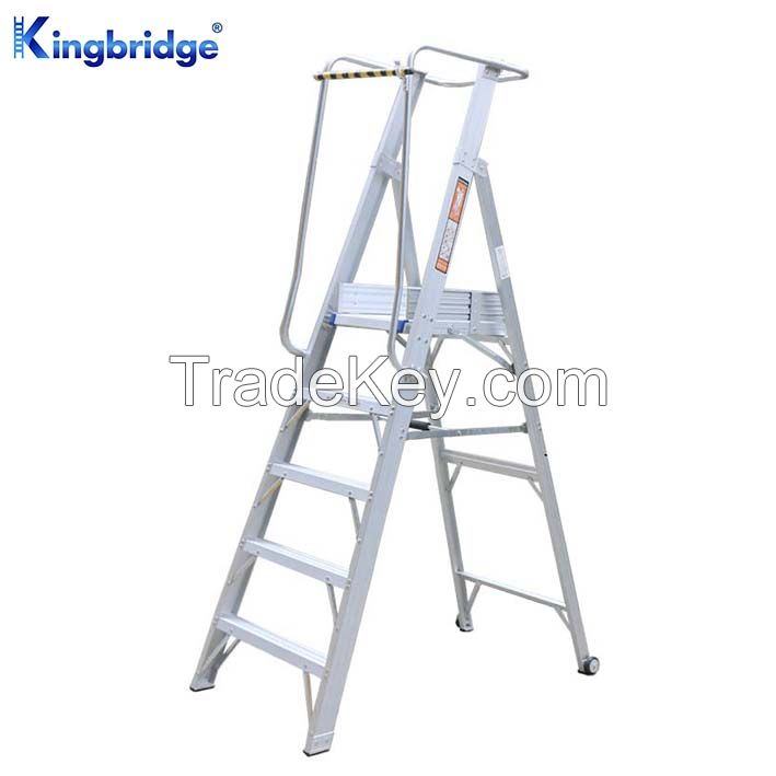 Aluminum Platform Ladder With 2 Wheels