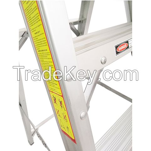 Aluminum single side step ladder with plastic tool tray