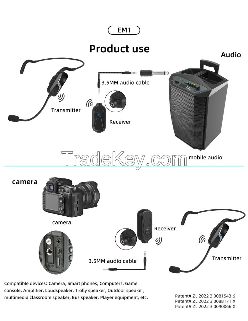 Yanmai UHF Wireless Mic Headset and Handheld 2 in1 160 ft Range for Voice Amplifier