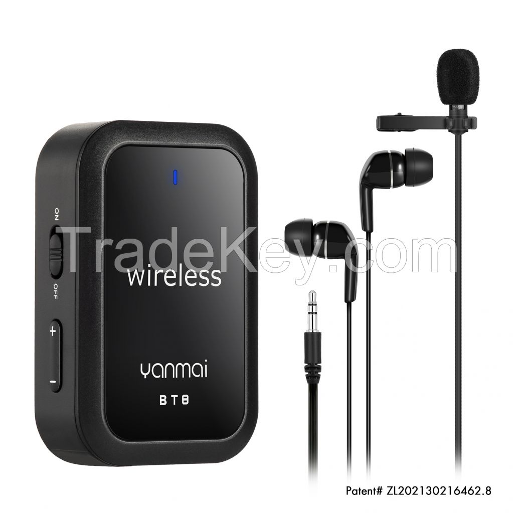 Wireless Lavalier Microphone BT8 with Earphones for Tiktok/Youtube Live Streaming