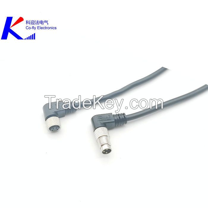 IP67 M8 90 Degree Waterproof Cable Sheilded Connector