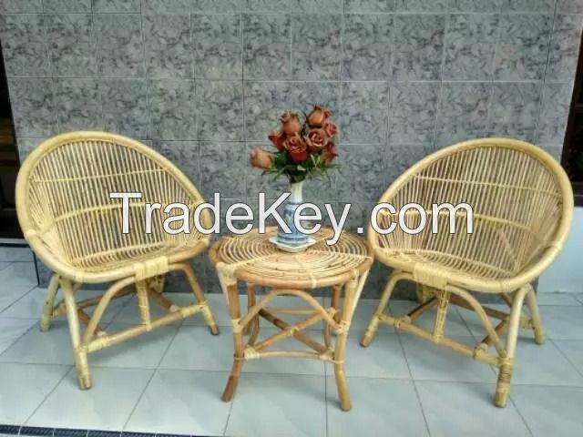 Rattan Chair Set 2 Chair 1 Table