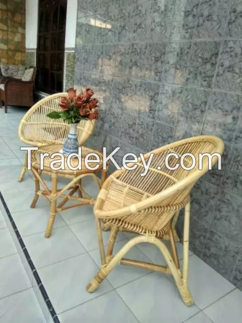 Rattan Chair Set 2 Chair 1 Table