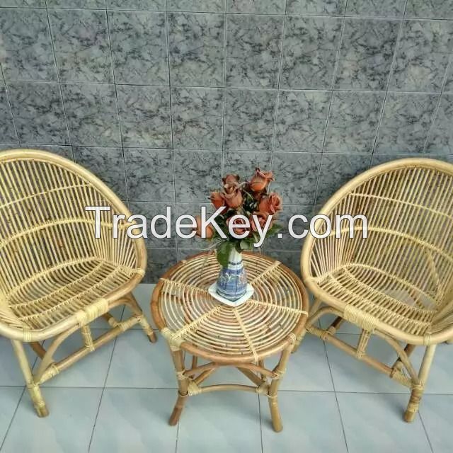 Rattan Chair Set 2 Chair 1 Table