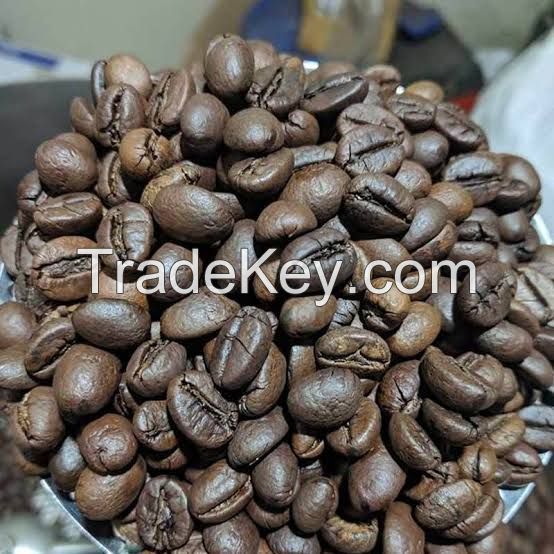 Roasted Robusta coffee beans