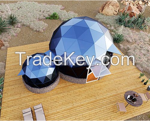 Innovative Modular Transparent Glass Domes Tent Seamless round house C
