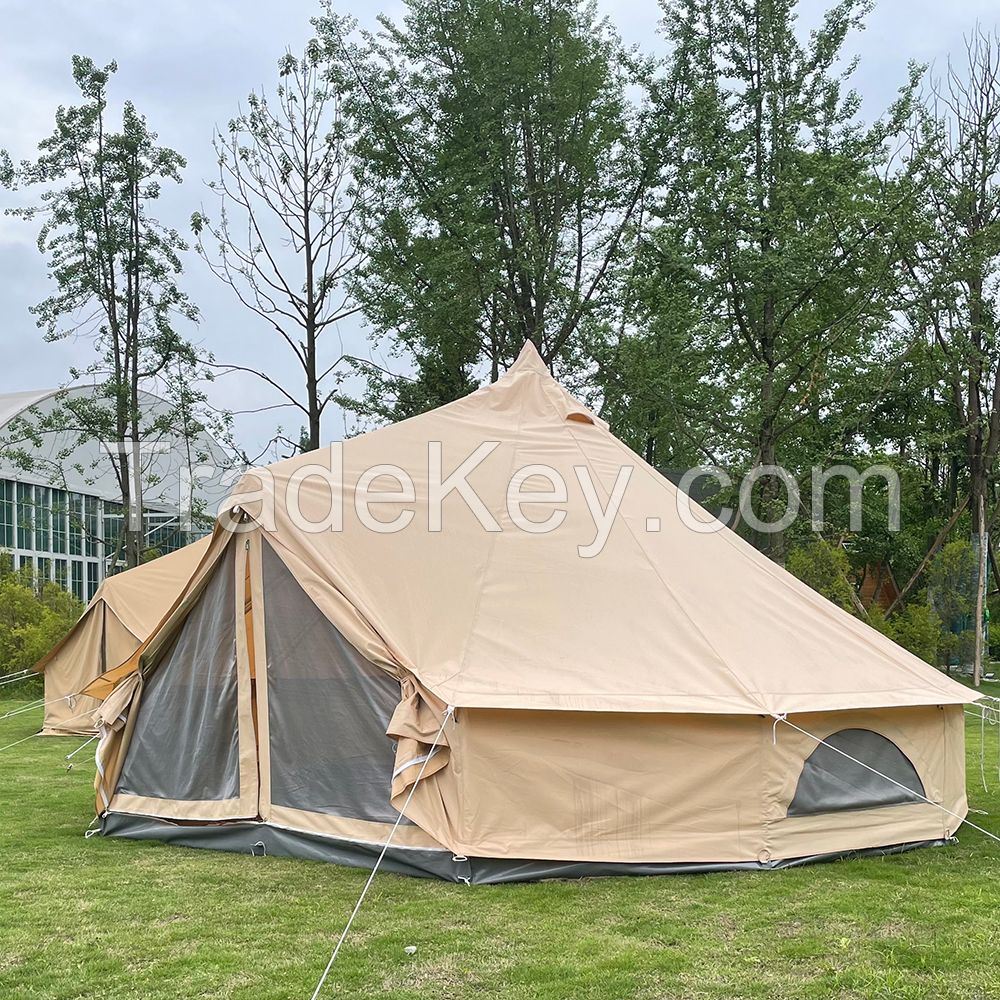 Hot Selling Waterproof  Canvas Bell Tent Outdoor Camping Cotton Canvas