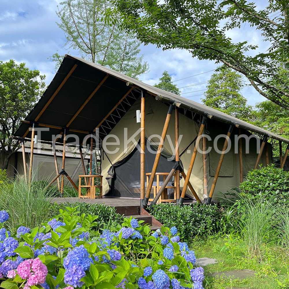 Luxury large space outdoor glamping canvas safari tent heavy duty glam