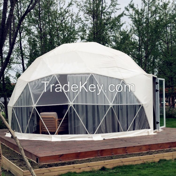 Transparent Banquet Circular Pvc Geodesic Dome Tent With Shade Cover