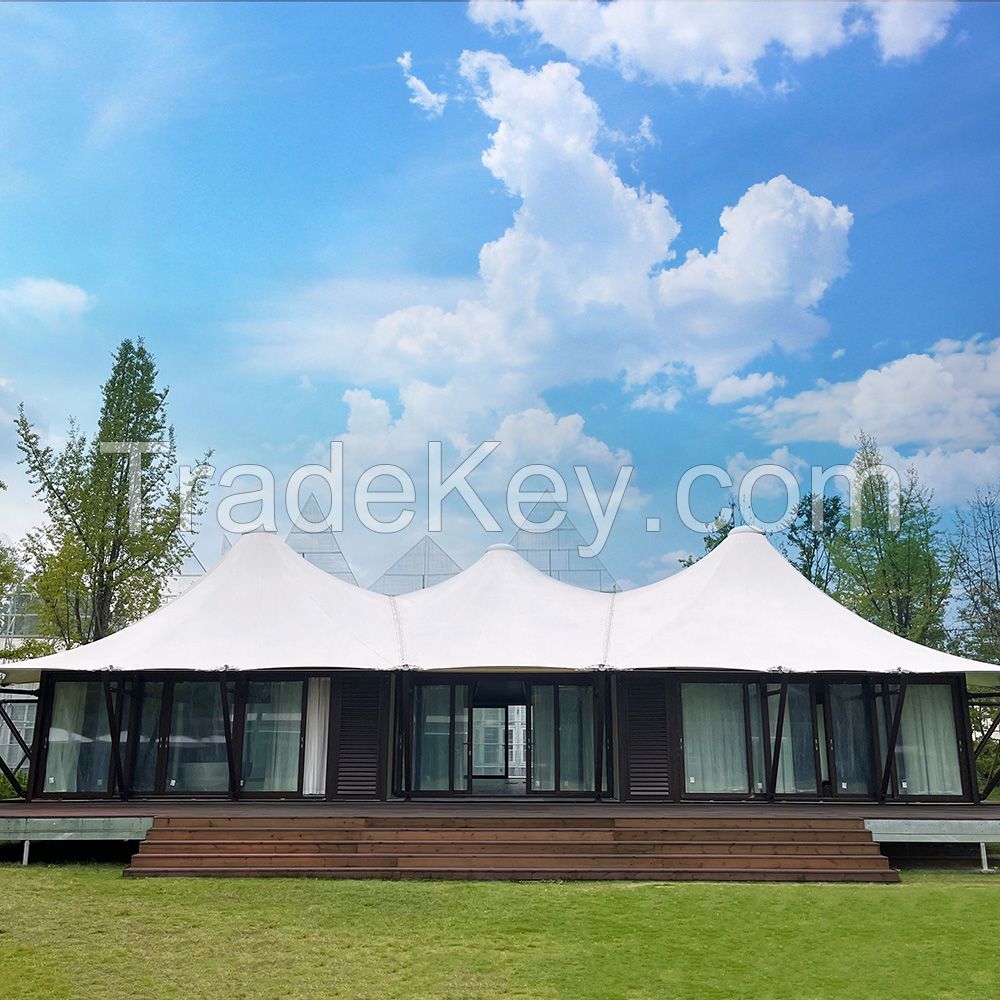 Big Insulated Luxury Safari Glamping  Glass Wall house Tent