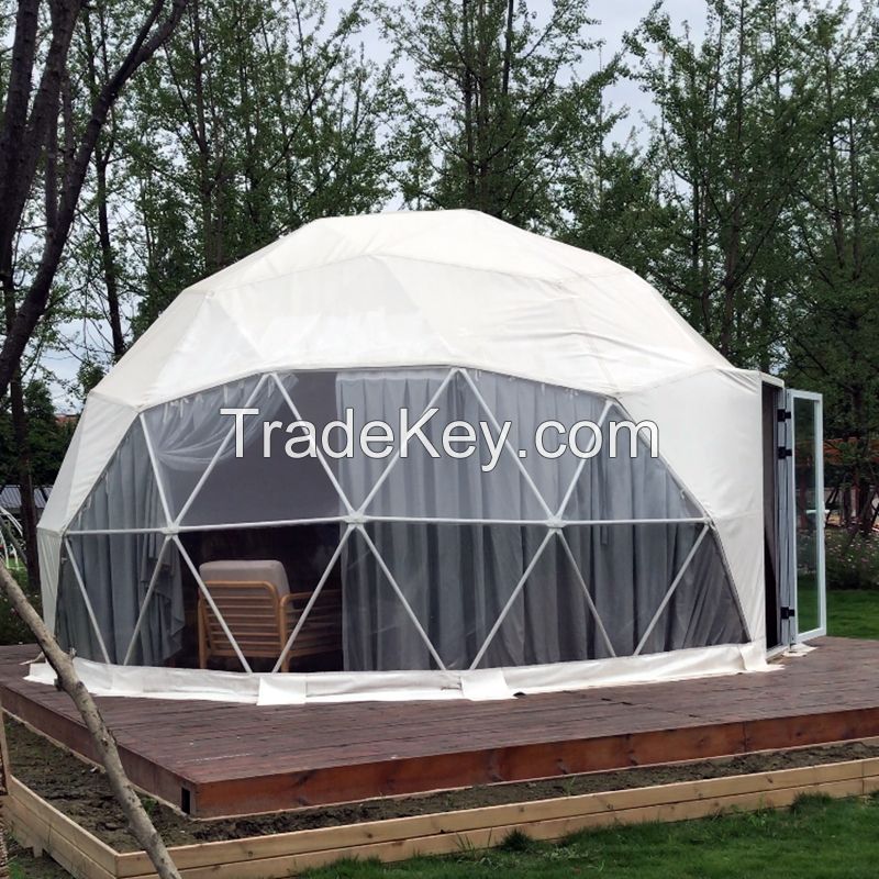 Transparent Banquet Circular Pvc Geodesic Dome Tent With Shade Cover