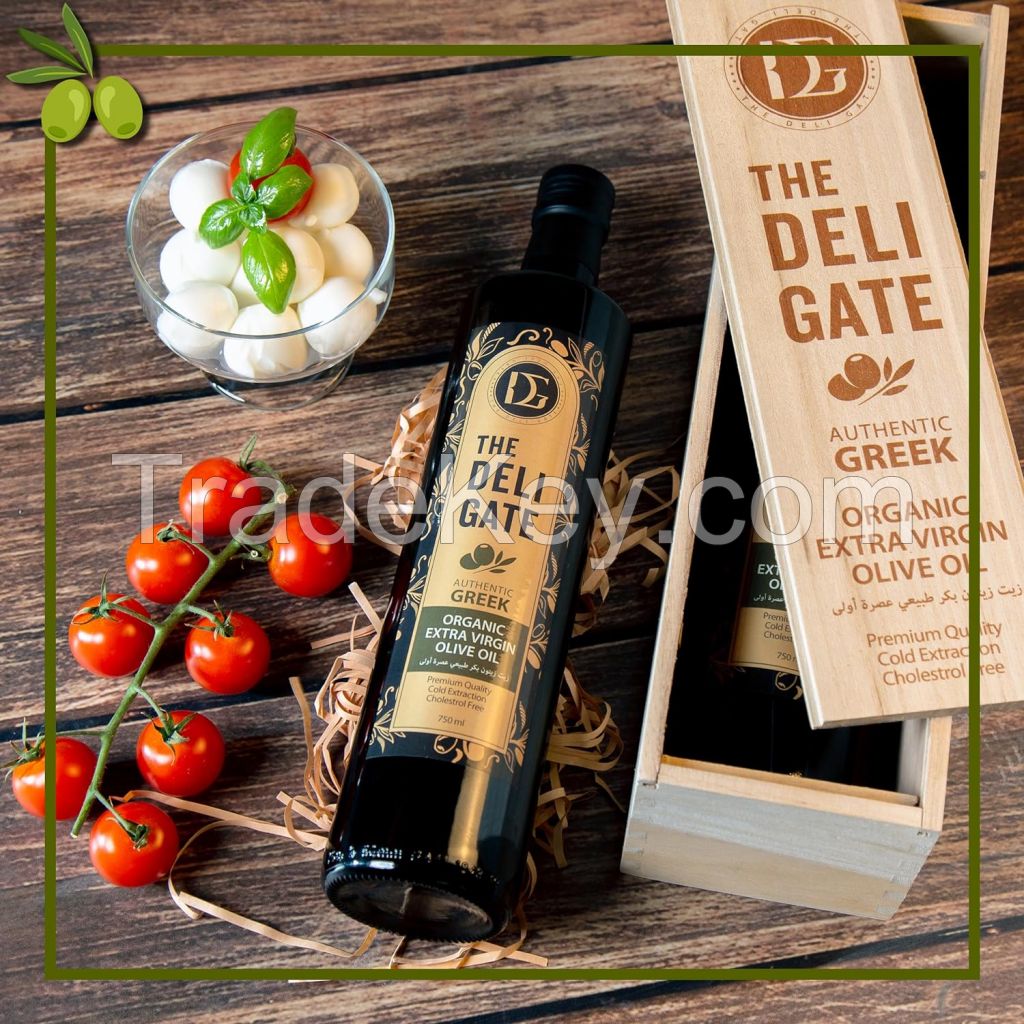 The Deli Gate Organic Extra Virgin Olive Oil 250ML– Authentic Greek, Premium Quality, Cold Pressed, Authentic Greek, Cholesterol-Free, Pure Koroneiki, Low Acidity