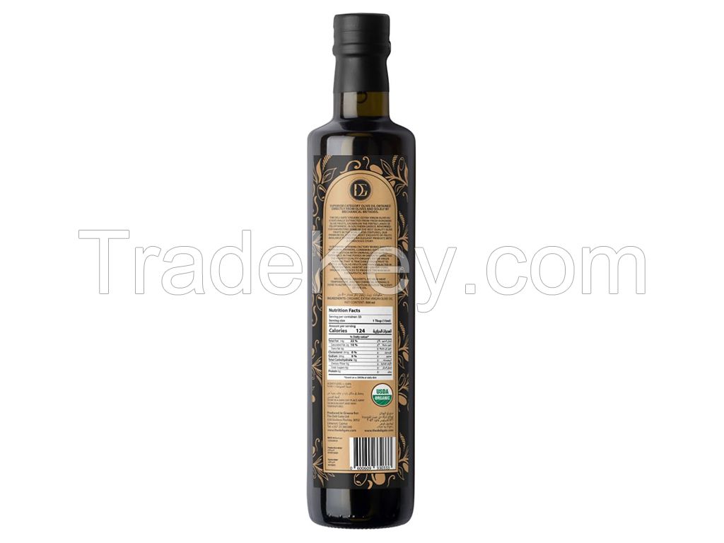 The Deli Gate Organic Extra Virgin Olive Oil 500ML â€“ Authentic Greek, Premium Quality, Cold Pressed, Authentic Greek, Cholesterol-Free, Pure Koroneiki, Low Acidity