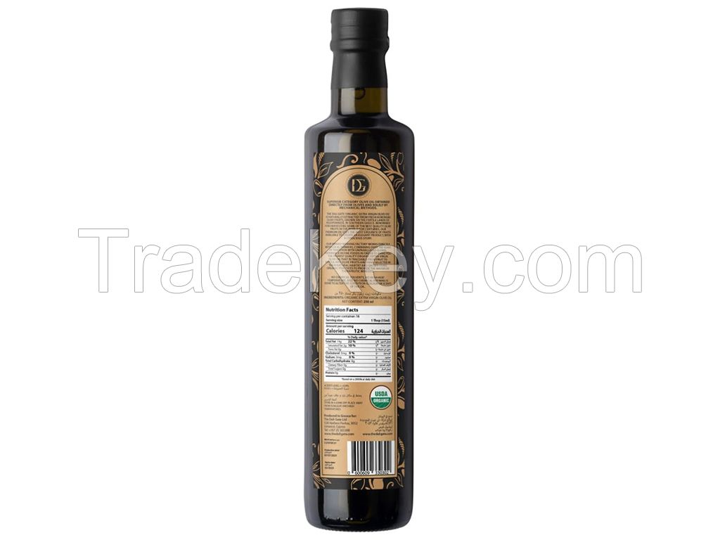 The Deli Gate Organic Extra Virgin Olive Oil 250ML– Authentic Greek, Premium Quality, Cold Pressed, Authentic Greek, Cholesterol-Free, Pure Koroneiki, Low Acidity