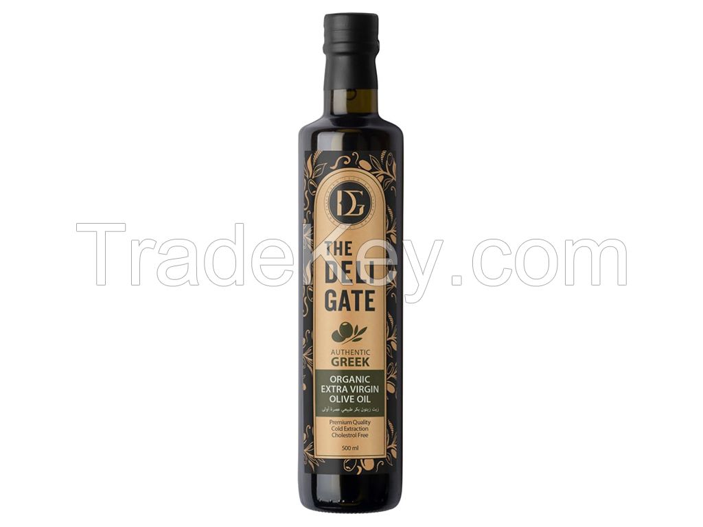 The Deli Gate Organic Extra Virgin Olive Oil 500ML – Authentic Greek, Premium Quality, Cold Pressed, Authentic Greek, Cholesterol-Free, Pure Koroneiki, Low Acidity