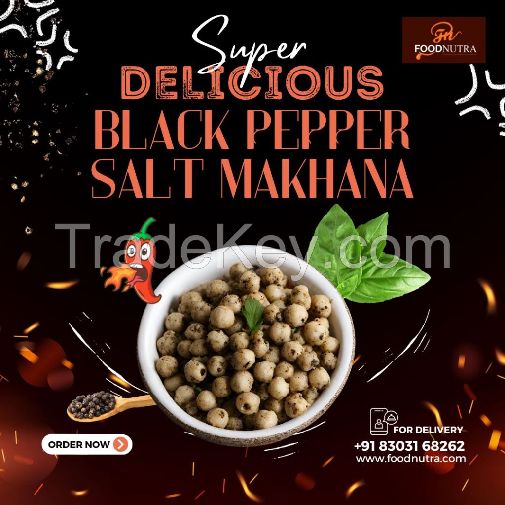 100% Natural Premium Black Paper Salted Makhana | Foodnutra