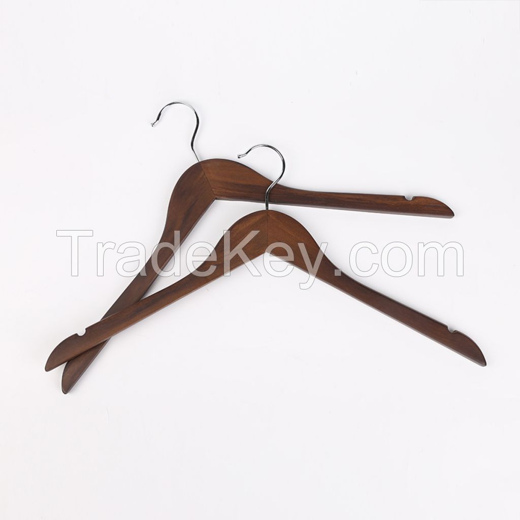 Wooden Hanger Antique walnut color, simple and high-end adult hangers, home solid wood hangers, skirts, shirts, jackets, suits, pants, shirts, single clothes, underwear, wardrobe available