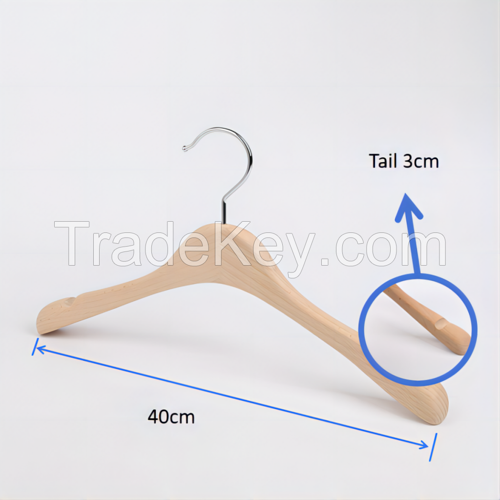 Wooden hanger First grade beech wood solid wood hangers, wooden hangers are simple, fashionable, and environmentally friendly. Essential hanging straps for high-end wardrobes. Underwear can be used as children's hangers, adult hangers, and customizab