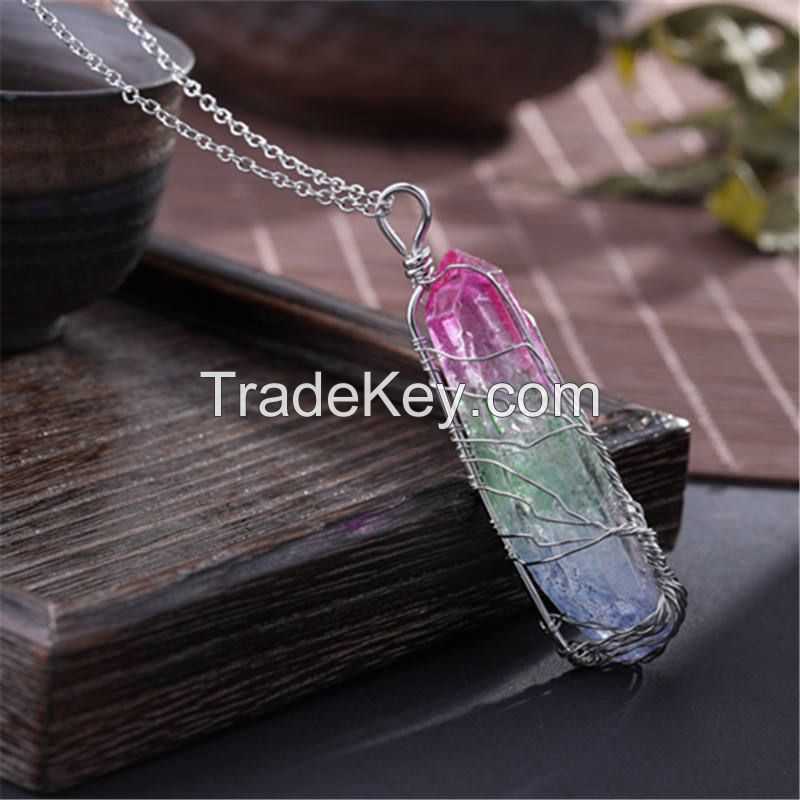 Crystal Heishi Energy Pendant Jewelry