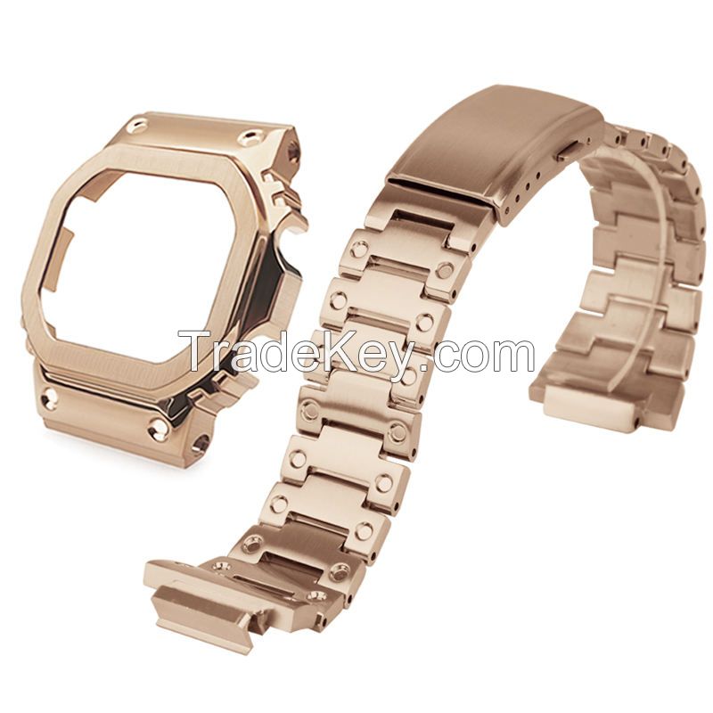 Metal Watch Band Strap Stainless Steel Bezel Case for G Shock