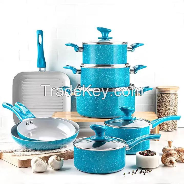 13 Pieces Cookware Set Branded Nonstick Aluminum