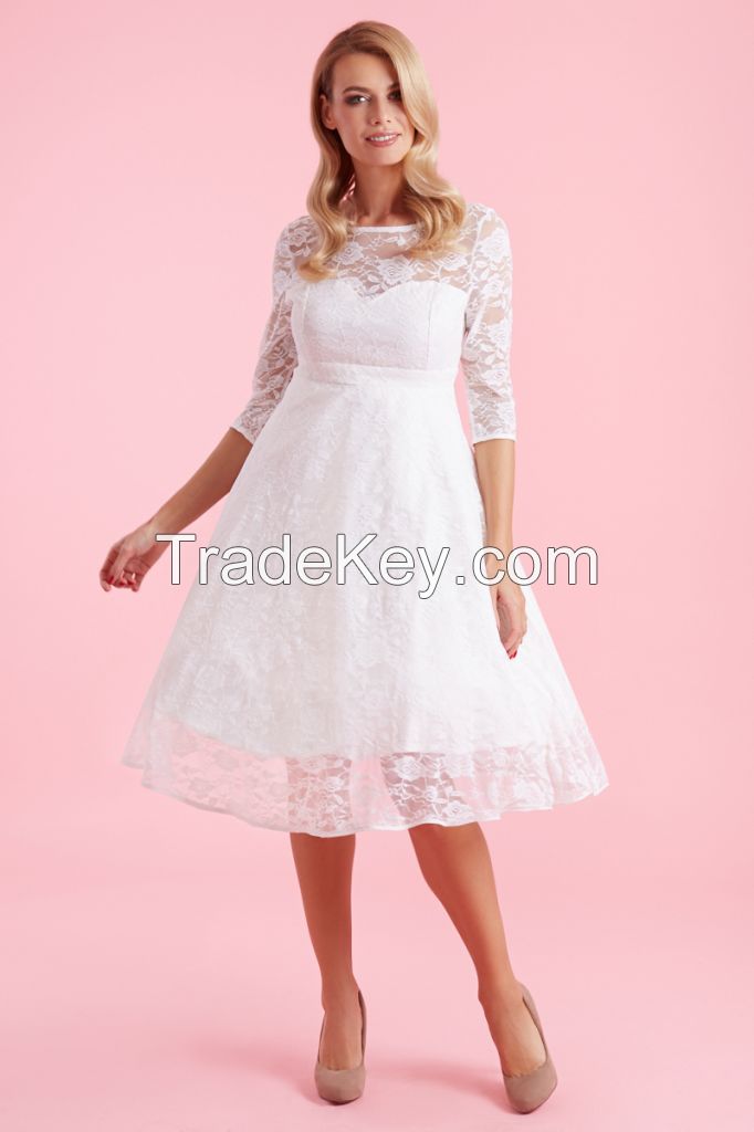 White Lace Bridal Wedding Dress UK Size 8 to UK 26
