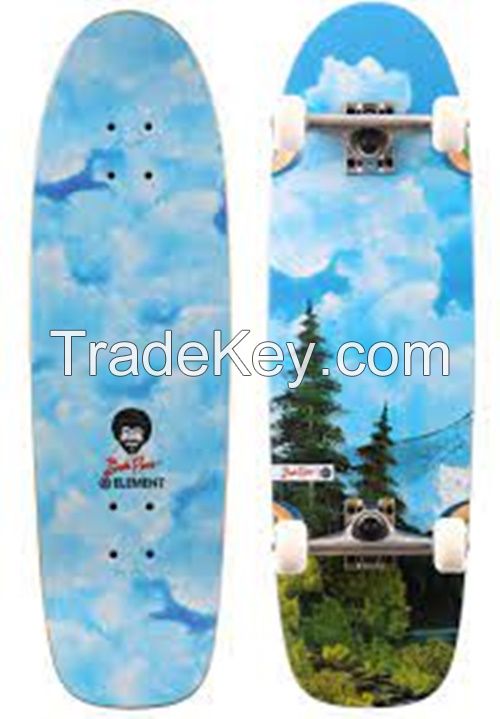Bob Ross Happy Clouds 8.875 Complete Cruiser Skateboard