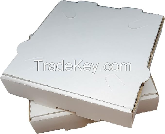 50 Pack Corrugated Pizza Box - White Cardboard (8" x 8")