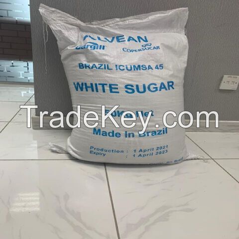 White refined sugar from factory wholesale price/ White Crystal White Sugar-White Cane Icumsa 45 Sugar for Sale