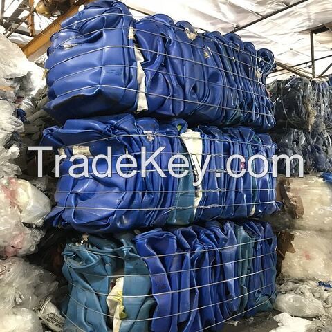 Wholesale recycled HDPE blue drum plastic scraps