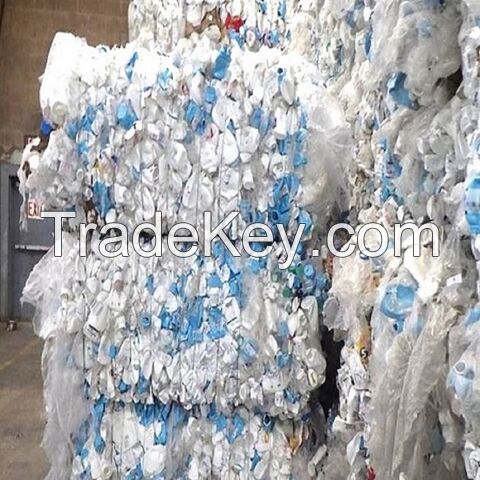 Washed Milk PET Bottle scrap/ PP plastic scrap/Clear Recycled Plastic Scraps