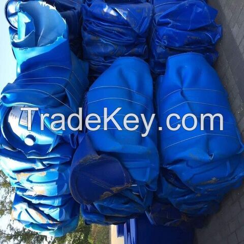 HDPE blue drum baled scrap / READY TO EXPORT HDPE PLASTIC SCRAP BLUE DRUM
