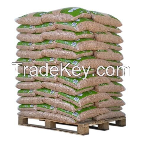 Wood 15kg Bags Wood Pellets Wood Pellet Pine Wood Pellets 100% Wooden Pellets 6m