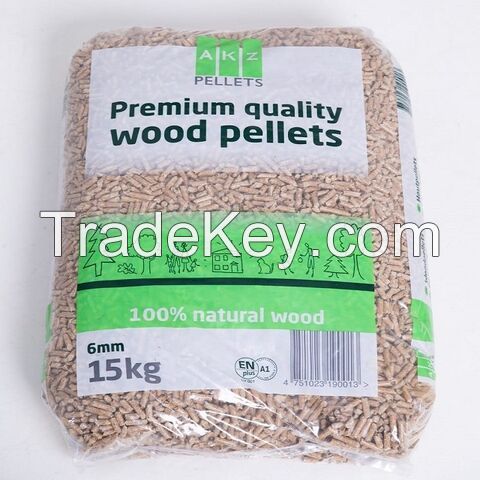 Best Wood Pellets 15Kg Bags For Heating / 8mm Wood Pellet Brands Export Quality