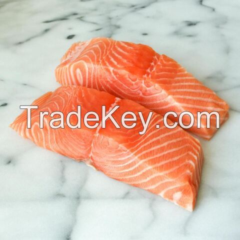 Frozen salmon fish Norway seafood fillet portions loins steaks slices private label for wholesale