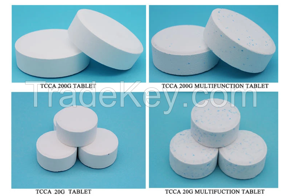 Multi-Function Top Solution Water Treatment Tablets TCCA 90% Chlorine Tablets Swimming Pool