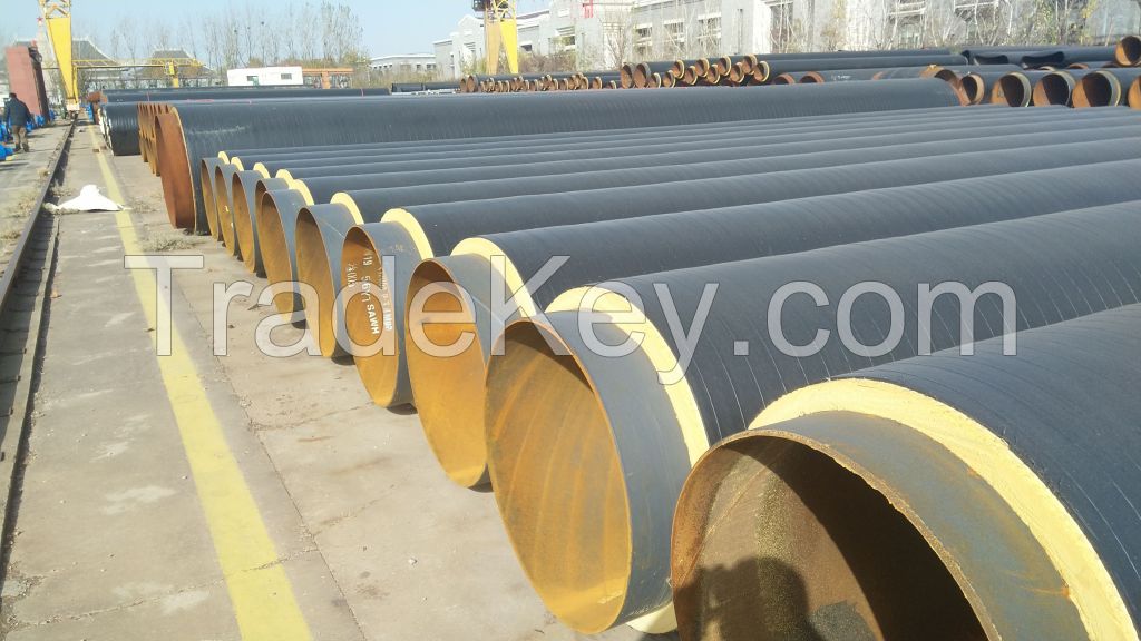 Preinsulated Directly Buried Pipes Pipe Assembly of Steel Service Pipe, PU Thermal Insulation And HDPE Outer Casing (âPCâ Technology)
