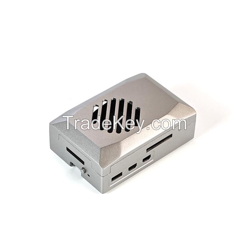 ABS material Silver Color Raspberry Pi 5 Case with Fan