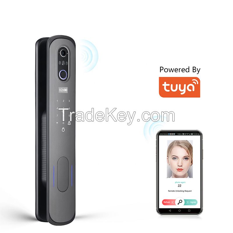 Eseye Wifi Tuya Face ID Door Lock With Digital Viewer Fingerprint Smart Door Lock With Camera Face Electronic Lock