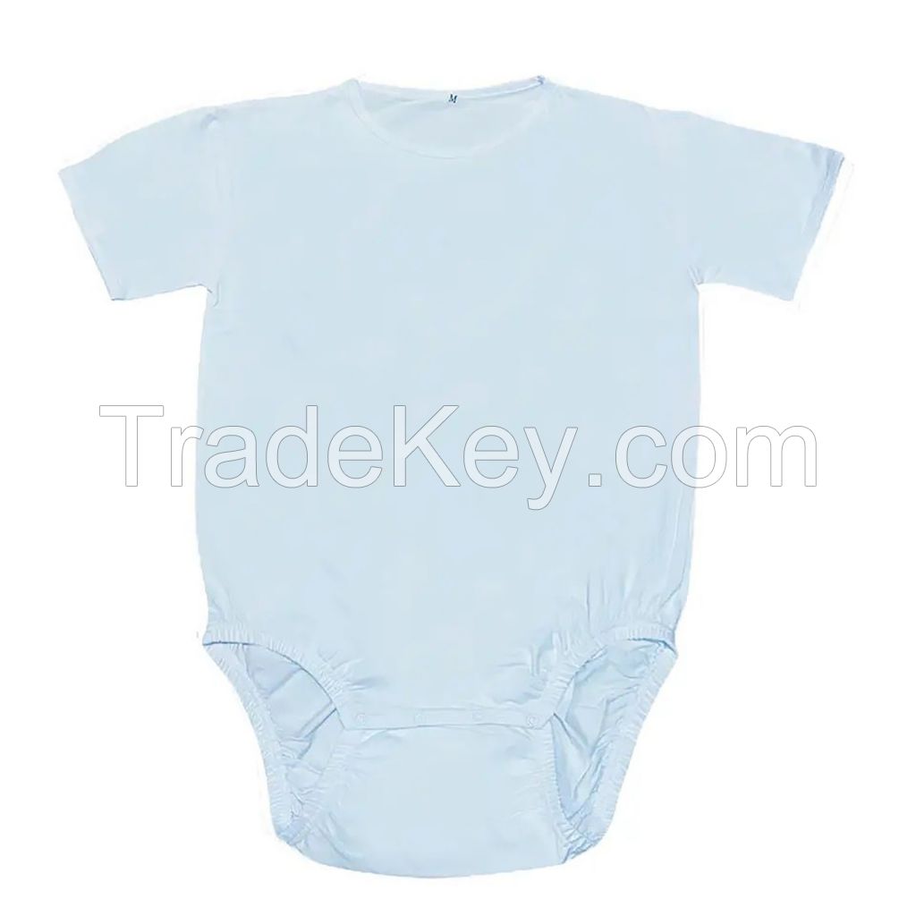 Classic Solid Adult Baby Bodysuit Sissy Snap Crotch Pajamas ABDL Diaper Onesie
