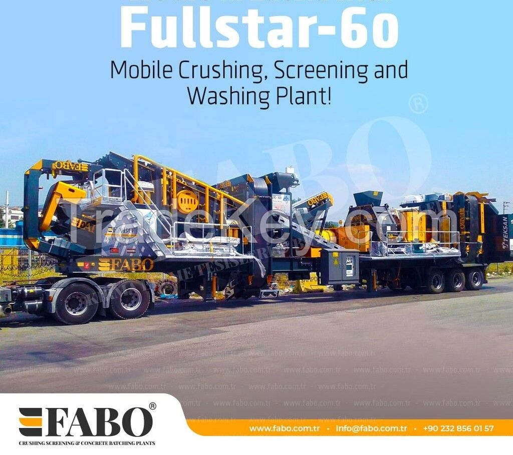 FABO Mobile Crushing, Screening, and Washing Plant FULLSTAR-60
