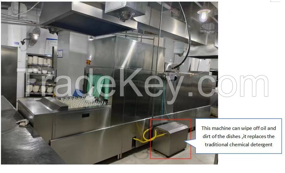 Dishwashing equipment that replaces chemical detergent
