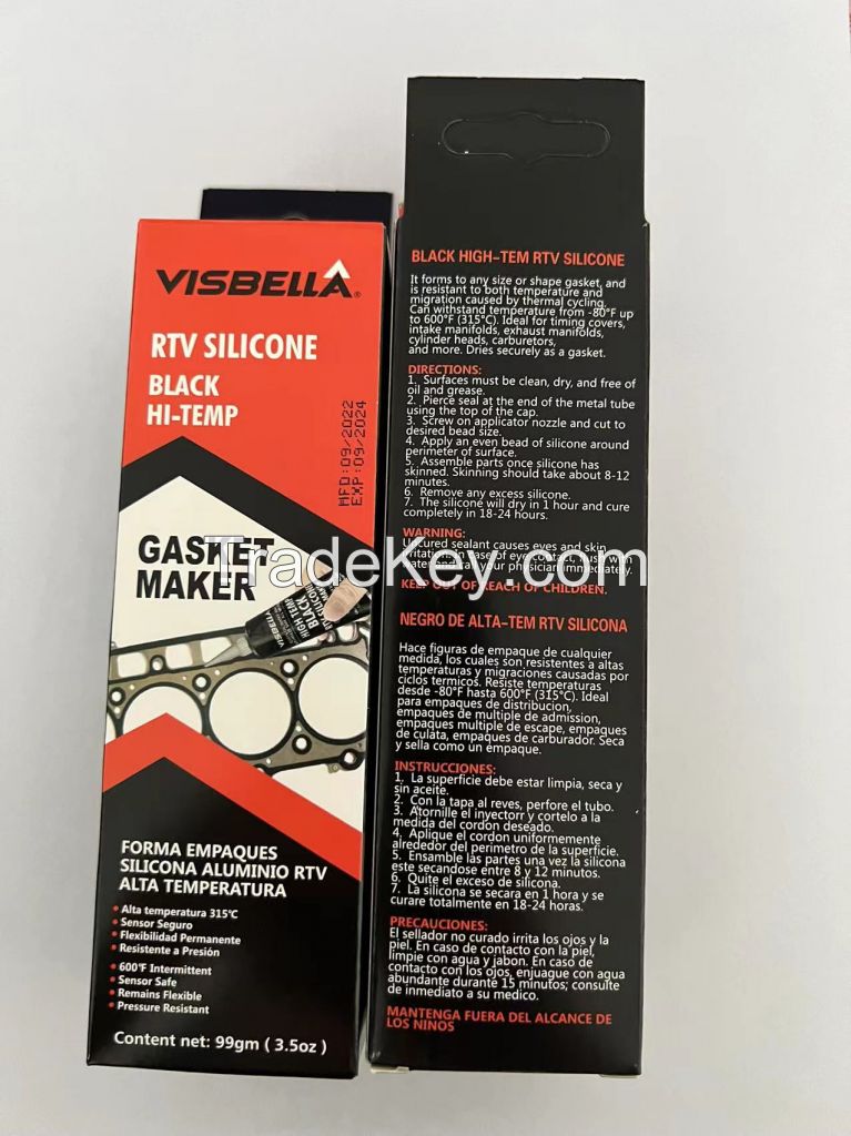 High Temperature Gasket Maker and Silicone RTV waterproof sealant car agent, grey