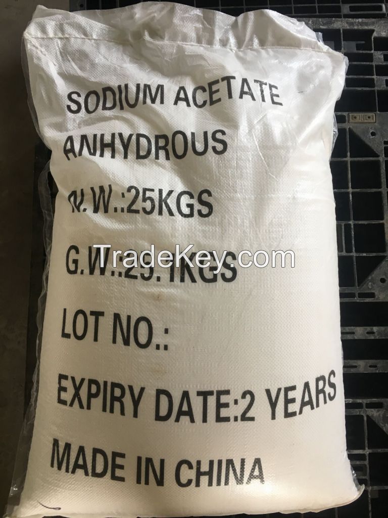 Food Grade Sodium Acetate Powder CAS 127-09-3,Trihydrate Sodium Acetate for Water Treatment