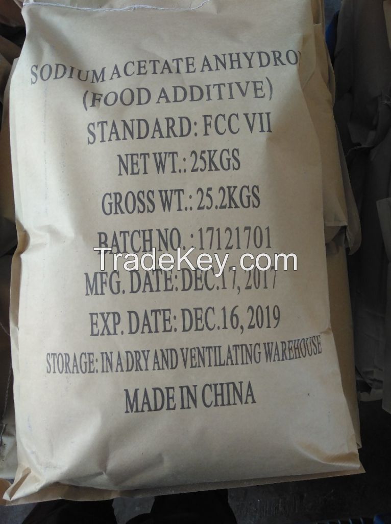 Food Grade Sodium Acetate Powder CAS 127-09-3,Trihydrate Sodium Acetate for Water Treatment