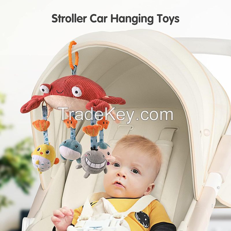 Creative Stroller Hanging Toy and Cartoon Crab Stuffed Toy for Baby       s Gift