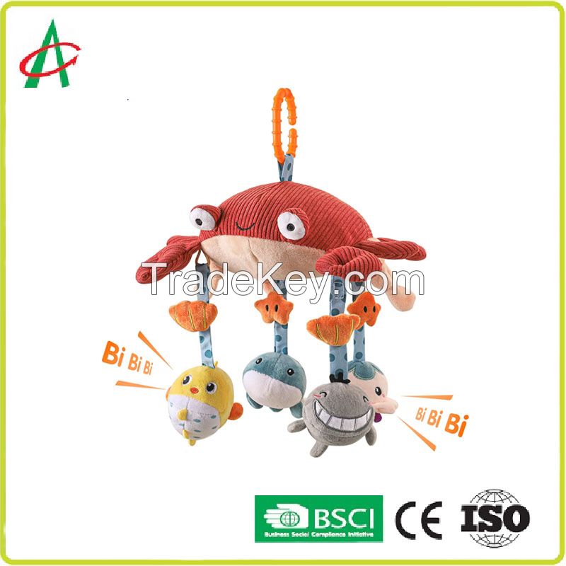 Creative Stroller Hanging Toy and Cartoon Crab Stuffed Toy for Babyâ€²s Gift