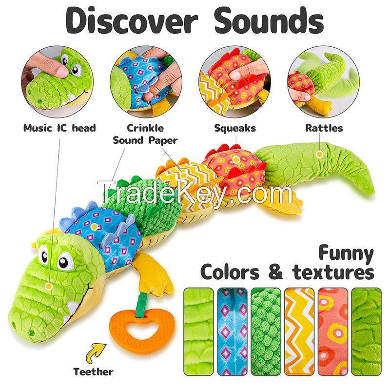 Explore Measure Product and The Triggers Babyâ€˜sâ€™Multi-Sensory Cognition with Alligator Plush Toy