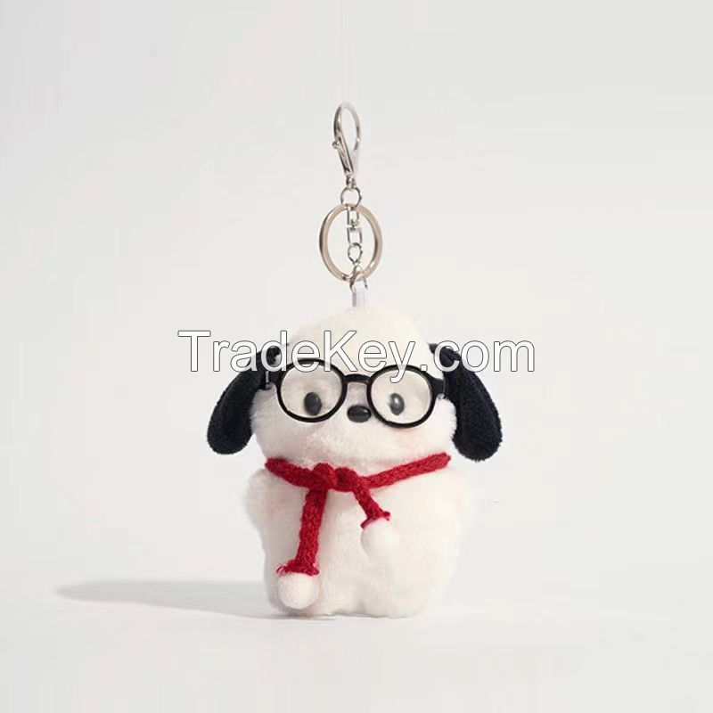 Custom Children's School Backpack Pendant &amp; Pani Dog Keychain Plush Toy Puppy for Christmas Gift