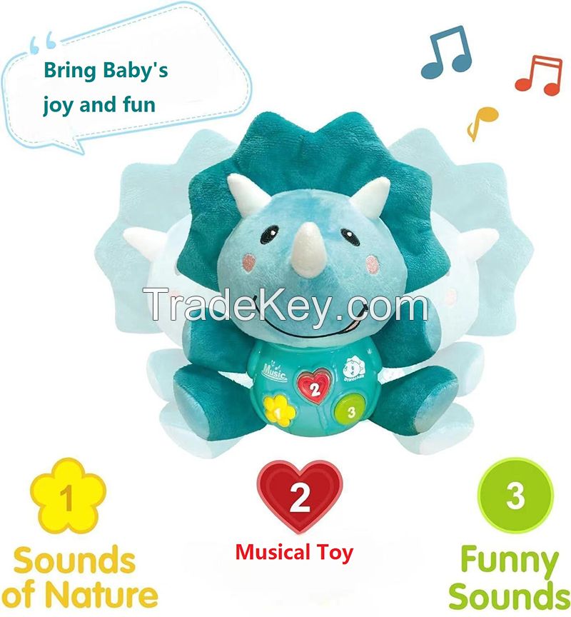 2024 Children's Explosive Triceratops Soothing Doll Baby Sleep Plush Toys